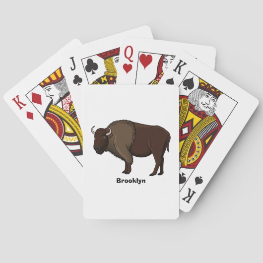 Jeu De Cartes Bonne illustration de bison américain  (dos)