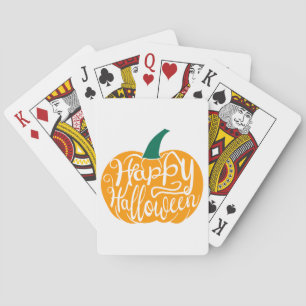 Jeu De Cartes Bonne lettre Halloween sur citrouille sculpté