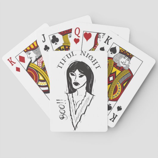 Jeu De Cartes Boo ! Nuit magnifique sorcière Halloween (dos)