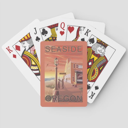 Jeu De Cartes Bord de la mer, vue d'OregonAquarium (dos)