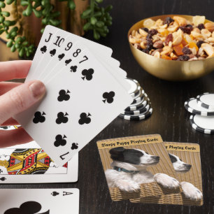 Jeu De Cartes Bordure adorable Collie Heeler Sleepy Puppy