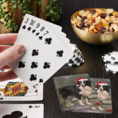 Jeu De Cartes Bordure Collie Chien dans neige Noël (In Situ)