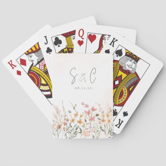 Jeu De Cartes Bordure du Mariage Fleur sauvage Sunny ID1023 (dos)