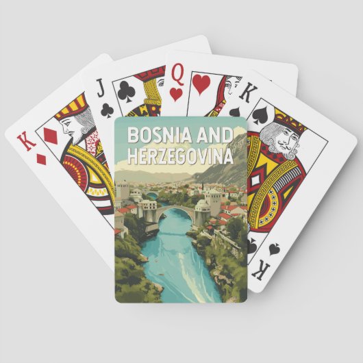 Jeu De Cartes Bosnie-Herzégovine Illustration Art Voyage (dos)