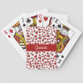 Jeu De Cartes botanique florale rouge de Noël (dos)