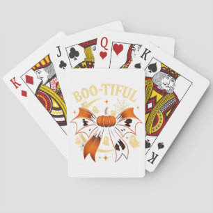 Jeu De Cartes Botiful Funny Halloween Coquette Bow Citrouille