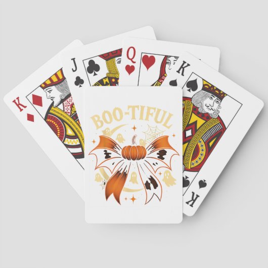 Jeu De Cartes Botiful Funny Halloween Coquette Bow Citrouille (dos)