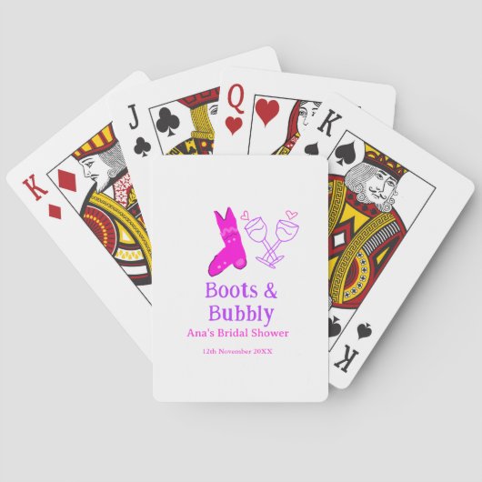 Jeu De Cartes Bottes et bouteille de champagne pétillant enterre (dos)