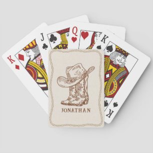 Jeu De Cartes Bottes et chapeau de cowboy à corde Western simple