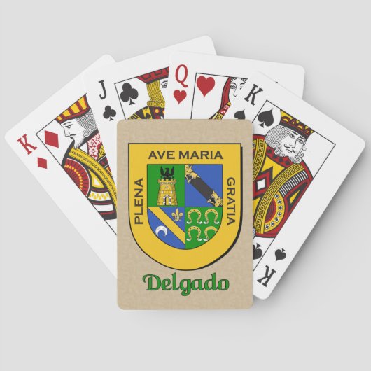 Jeu De Cartes Bouclier héraldique de Delgado (dos)
