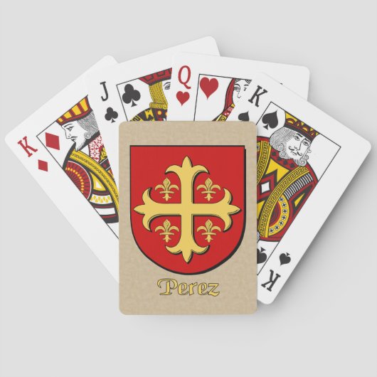 Jeu De Cartes Bouclier héraldique de Perez (dos)