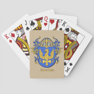 Jeu De Cartes Bouclier héraldique de Sanchez avec manteau