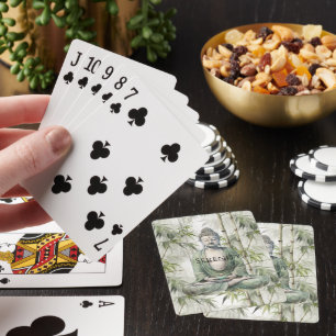 Jeu De Cartes Bouddha de sérénité en bambou vert