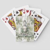 Jeu De Cartes Bouddha de sérénité en bambou vert (dos)