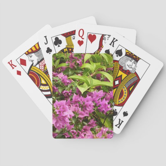 Jeu De Cartes Bougainvillées tropicales violettes (dos)