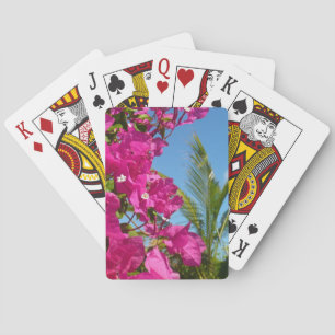 Jeu De Cartes Bougainvilliers et palmiers paysage tropical