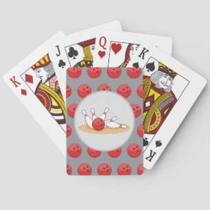 Jeu De Cartes Boule de bowling frappant les quilles avec motif d
