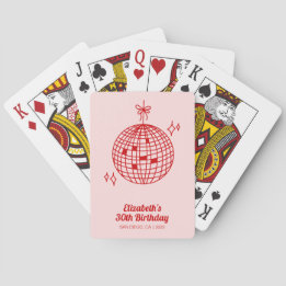 Jeu De Cartes Boule Retro Rose & Rouge Disco Anniversaire Person