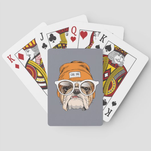 Jeu De Cartes Bouledogue frais de hippie (dos)