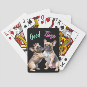 Jeu De Cartes Bouledogue français en amour Saint-Valentin