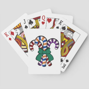 Jeu De Cartes Bouquet de cannes de bonbons - ruban vert