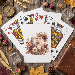 Jeu De Cartes Bouquet de chandelles automnales rustique pour cen