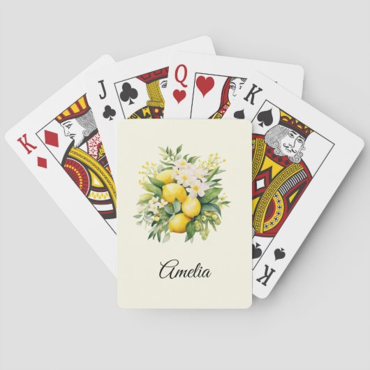 Jeu De Cartes Bouquet de citron aux fleurs blanches (dos)