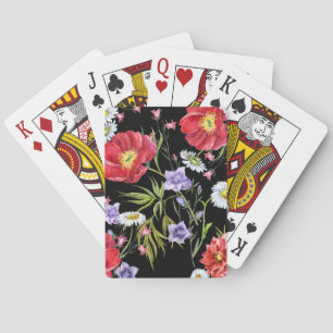Jeu De Cartes Bouquet de fleurs d'aquarelle : Motif sans couture