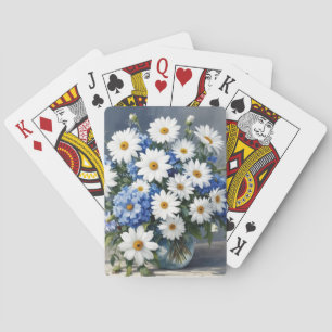 Jeu De Cartes Bouquet de fleurs Élégantes marguerites Aquarelle