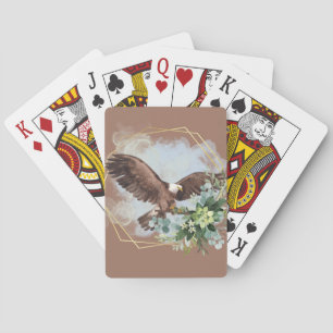 Jeu De Cartes Bouquet encadré de pygargue à tête blanche à l'aqu