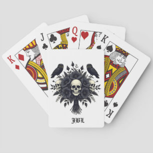 Jeu De Cartes Bouquet Goth avec trois crânes et deux hiboux
