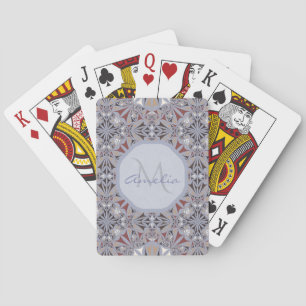 Jeu De Cartes Bourgogne et Gris Motif Élégant Personnalisé