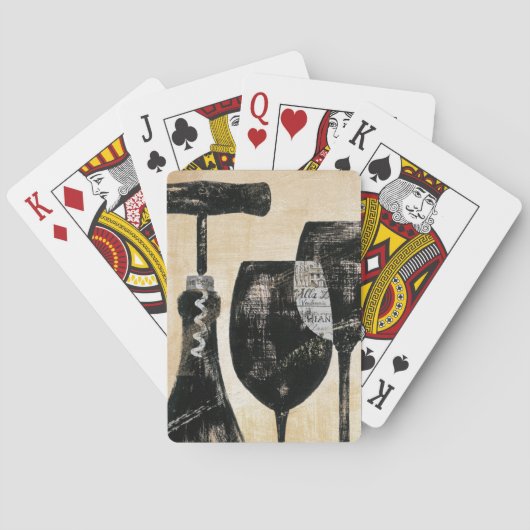 Jeu De Cartes Bouteille à vin avec deux verres (dos)