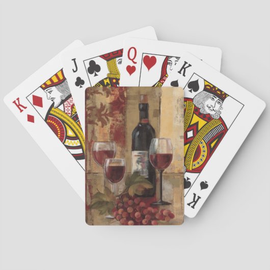 Jeu De Cartes Bouteille de vin et verres de vin (dos)