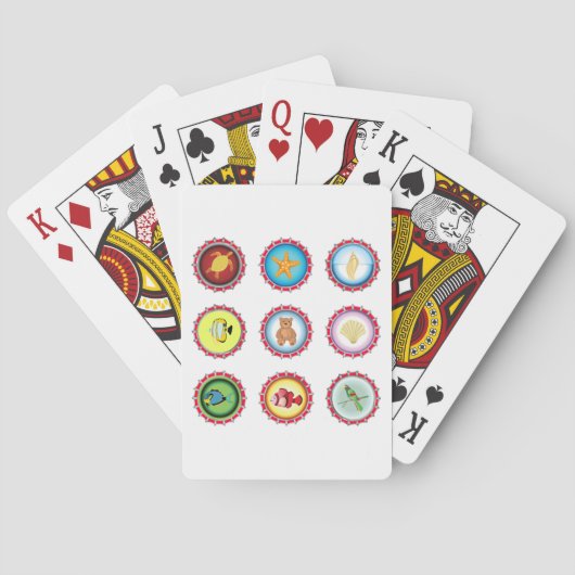 Jeu De Cartes Bouteille Tropicale Casquettes Design Océan et Fau (dos)