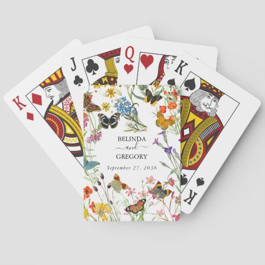 Jeu De Cartes Bouteilles Fleurs sauvages  Mariage floral (dos)