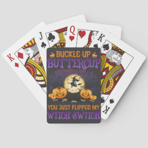 Jeu De Cartes Bouton d'interrupteur de sorcière d'Halloween vers