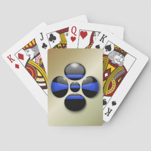 Jeu De Cartes Bouton Shamrock Ligne Bleue Mince