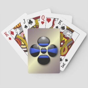 Jeu De Cartes Bouton Shamrock Ligne Bleue Mince