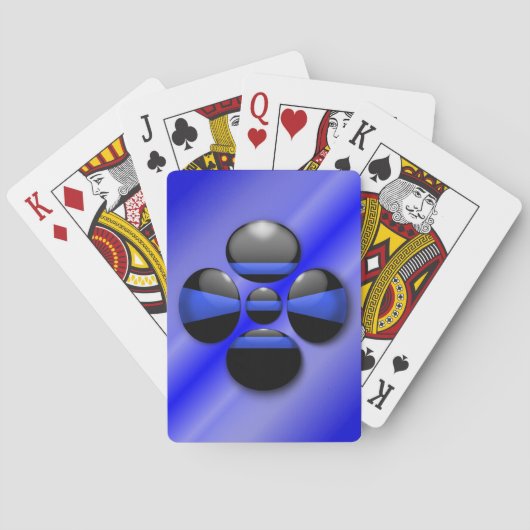 Jeu De Cartes Bouton Shamrock Ligne Bleue Mince (dos)