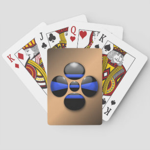 Jeu De Cartes Bouton Shamrock Ligne Bleue Mince