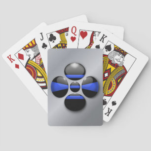 Jeu De Cartes Bouton Shamrock Ligne Bleue Mince