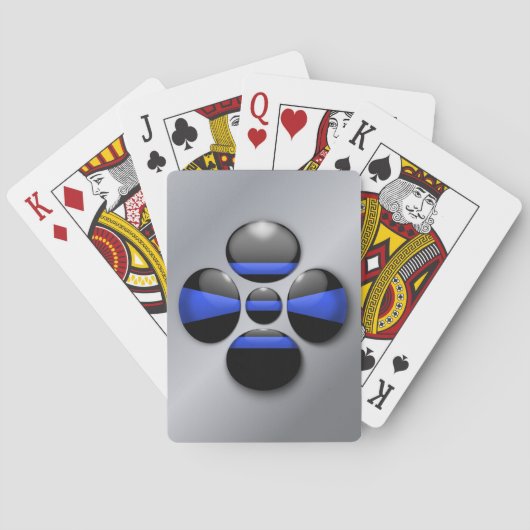 Jeu De Cartes Bouton Shamrock Ligne Bleue Mince (dos)