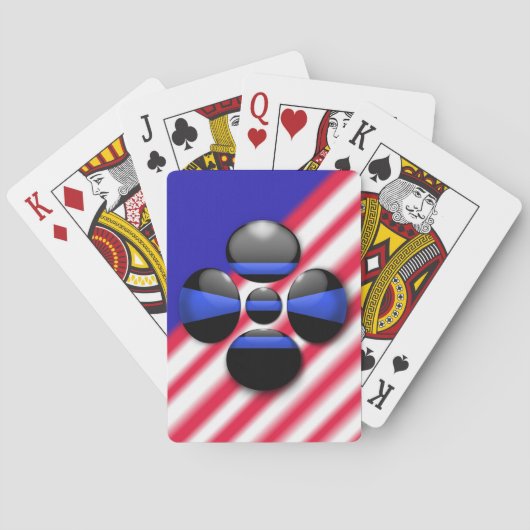 Jeu De Cartes Bouton Shamrock Ligne Bleue Mince (dos)