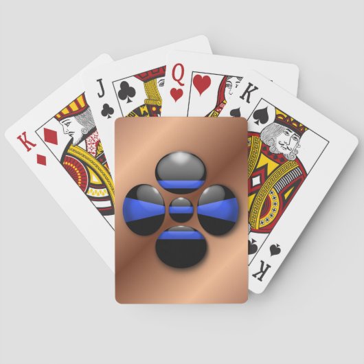 Jeu De Cartes Bouton Shamrock Ligne Bleue Mince (dos)
