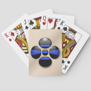 Jeu De Cartes Bouton Shamrock Ligne Bleue Mince