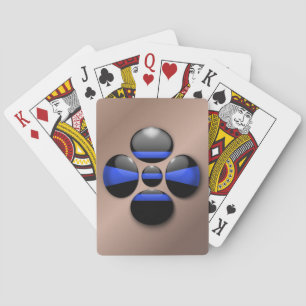 Jeu De Cartes Bouton Shamrock Ligne Bleue Mince