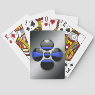 Jeu De Cartes Bouton Shamrock Ligne Bleue Mince