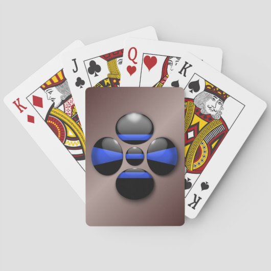 Jeu De Cartes Bouton Shamrock Ligne Bleue Mince (dos)