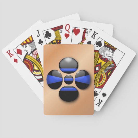 Jeu De Cartes Bouton Shamrock Ligne Bleue Mince (dos)